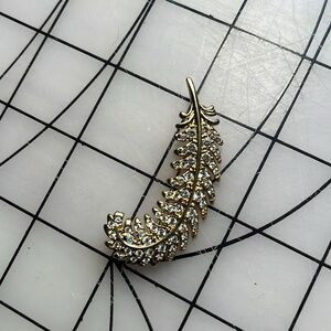 Swarovski crystal and gold brooch